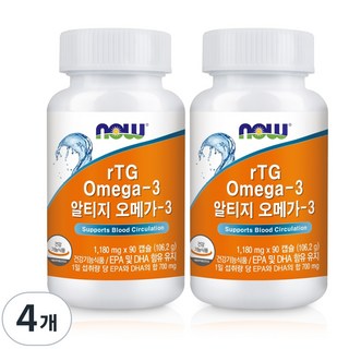 나우푸드 알티지 오메가3, 90정, 4개
