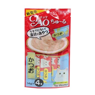 이나바 차오 츄르 고양이 간식, 가다랑어, 56g, 1개