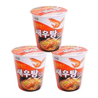 농심 새우탕 컵라면 소 67g, 3개
