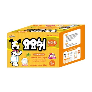 요요쉬 매너밴드 애견기저귀 남아용 1단계 10매 X 10팩, 미니