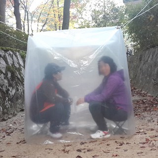파파앤몰 비닐쉘터 등산비닐 백패킹 바람막이 천막 쉘터 텐트 겨울등산 비닐막쉘터, 제품18-4각고리형(12-13인용)