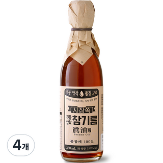 시장쏙 전통압착 참기름, 350ml, 4개