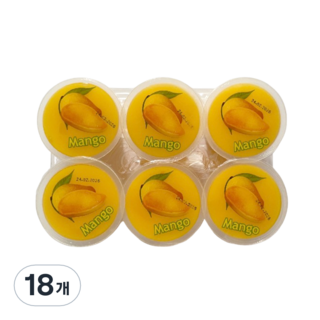 혜성식품 망고 푸딩 과일 젤리 간식, 18개, 130g