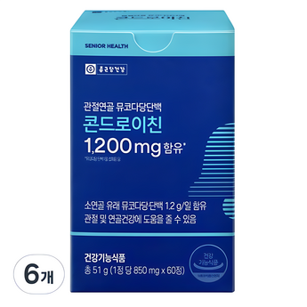 JW중외제약 관절 연골 뮤코다당 단백 콘드로이친 1200 500mg x 60캡슐-추천-상품