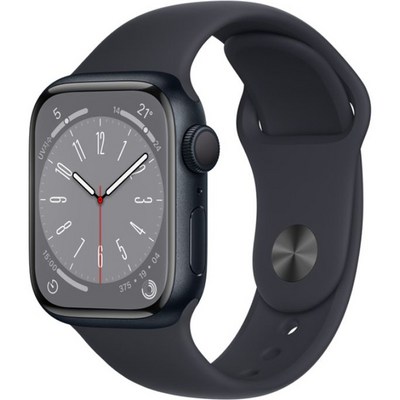 Apple 애플워치 8, 41mm, GPS, 알루미늄, 미드나이트 / 미드나이트 스포츠밴드