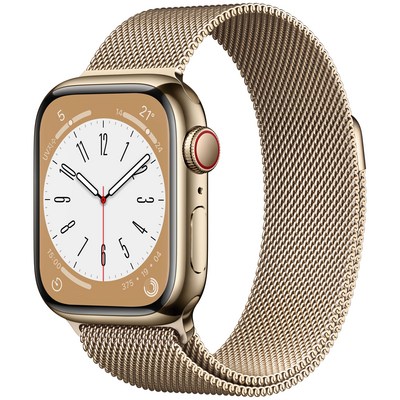 Apple 애플워치 8, 41mm, GPS+Cellular, 스테인리스, 골드 / 골드 밀레니즈 루프