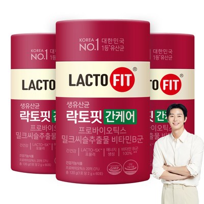 락토핏 간케어 유산균 60p, 120g, 3개