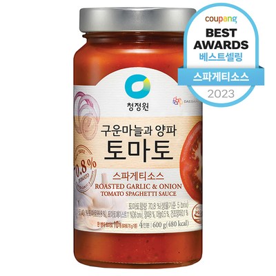 청정원 구운마늘과 양파 토마토 스파게티소스, 600g, 1개_집에서도 완성하는 프로페셔널 맛