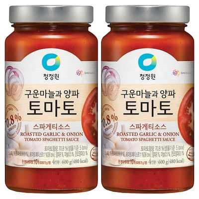 청정원 토마토 스파게티 소스, 600g, 2개_집에서도 완성하는 프로페셔널 맛