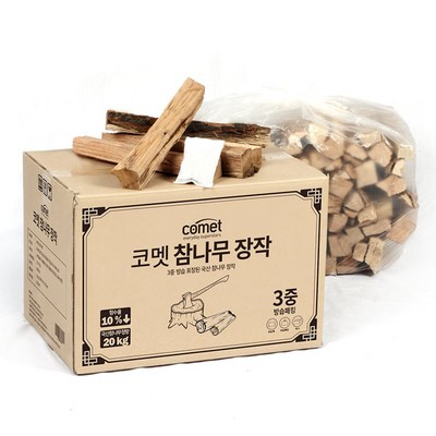 코멧 3중 방습 국산 참나무 장작, 20kg, 1개 · TOP 8
