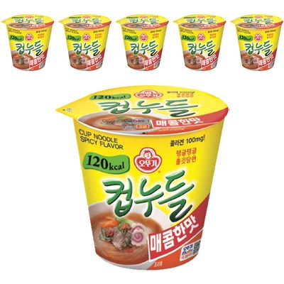  오뚜기 컵누들 매콤한맛 37.8g, 6개 _간편하고 맛있는 컵누들