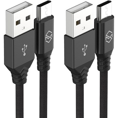  신지모루 더치패브릭 USB C타입 고속충전 케이블, 1m, 블랙, 2개입 