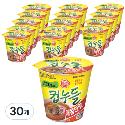  오뚜기 컵누들 매콤한맛 37.8g, 30개 _간편하고 맛있는 컵누들