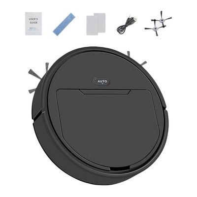 로봇 진공 청소기, 청소 낮은 1200mAh USB 충전식 스위퍼 타일 바닥 사무실 및 가정용 전기 진공 청소기 청소, 검은색 · TOP 1