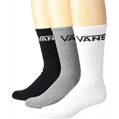 VANS 클래식 크루 삭스 3페어 팩 모듬 - 검은색/회색/흰색 아마존 남성복 매장 LRG(9.5-13), 단일옵션