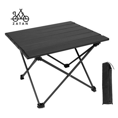 ZATAN 가벼운 알루미늄 휴대용 캠핑 여행 아웃도어 접이식 롤링 테이블 파우치증정, 소형(400 x 350 x 285mm) · TOP 2