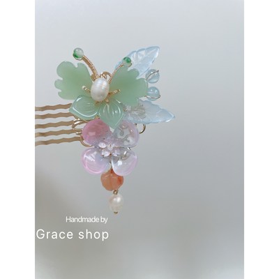 그레이스 샵 나비야 나비야 한복 뒤꽂이 옆꽃이 Grace shop handmade