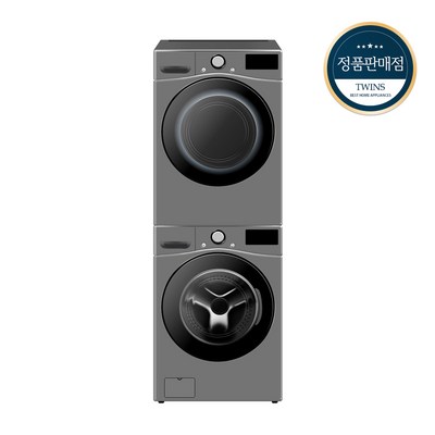 LG 트롬 세탁기 건조기세트 F19VDU-9VSN (F19VDU+RH19VTSN) 19KG+19KG 1등급 실버