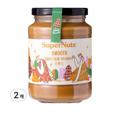 SuperNets 슈퍼너츠 피넛버터 스무스, 460g, 2개_풍부한 영양과 식단을 위한 슈퍼너츠