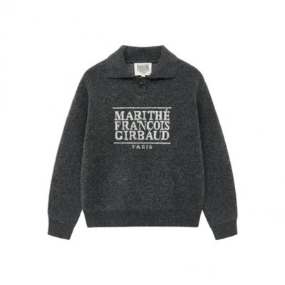 마리떼 KIDS ENFANT CLASSIC LOGO COLLAR 니트 PULLOVER charcoal 108376