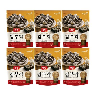 국내산 김으로 만든 바삭한 간식 동원 양반 김부각 50g 6봉, 6개