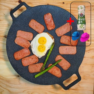 키친아트 라운드 XXL 그리들팬(멀티팬) 43cm 가방 실리콘손잡이 허브맛솔트 포함, 지름430mm · TOP 4