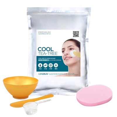 린제이 티트리 모델링팩 피부관리샵 1kg+팩도구3종+핑크해면, 1세트, 1개입_프로페셔널한 피부를 위한 완벽한 모델링팩 솔루션