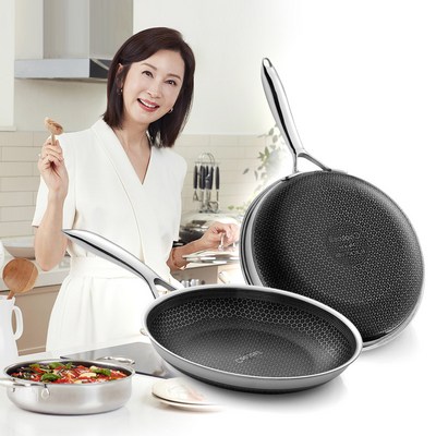 [슈퍼HOT][Cookcell] 쿡셀 블랙큐브 후라이팬 더블 28cm, 1개_효율적인 요리를 위한 필수템