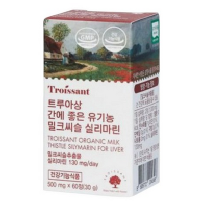[정품발송] 트루아상 건강한 간 밀크씨슬 실리마린 130 500mg x 30캡슐 417790, 1개, 30정_순수하고 건강한 피부를 위한 트루아상 밀크씨슬으로 빛나는 피부로 변신하세요