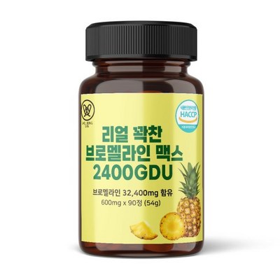 웰빙랩 리얼꽉찬 브로멜라인 2400GDU 노스릴리브 파인애플 파파인 효소 칼륨 효능, 1개, 90정_파인애플효소 칼륨으로 건강을 지키는 법