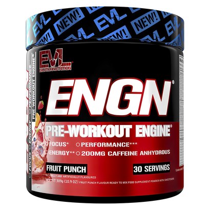 EVLUTIONNUTRITION ENGN 프리워크아웃 프루트 펀치, 1개, 309g