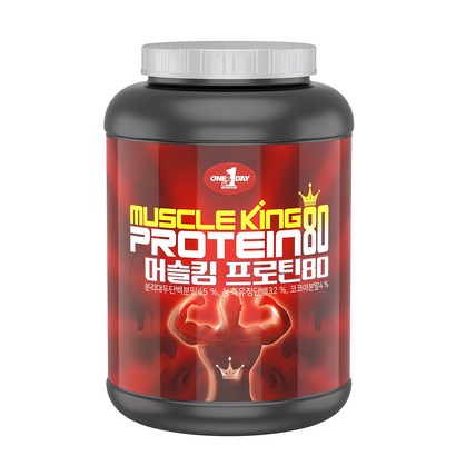 원데이뉴트리션 머슬킹 80 프로틴 헬스 보충제, 2kg, 1개