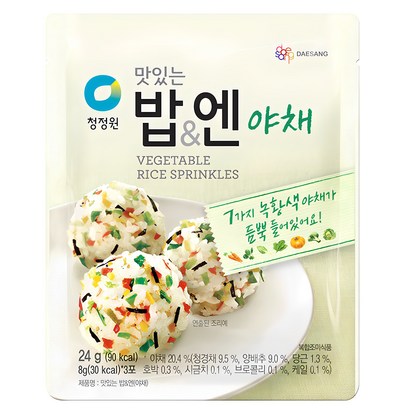 청정원 맛있는밥& 엔 야채 후리가케, 24g, 1개