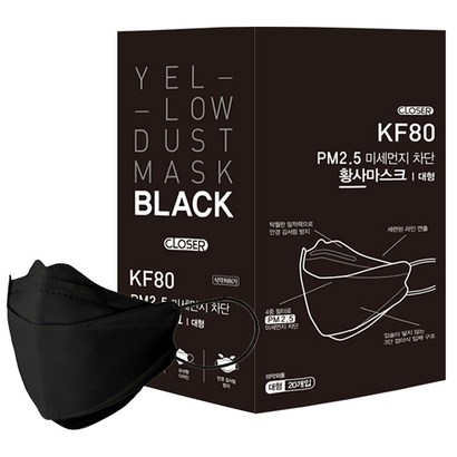 클로저 에버그린 블랙 황사마스크 대형 KF80