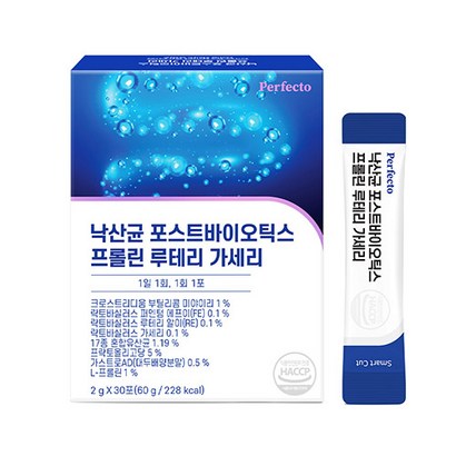 퍼펙토 낙산균 포스트바이오틱스 프롤린 루테리 가세리 30p, 60g, 1개