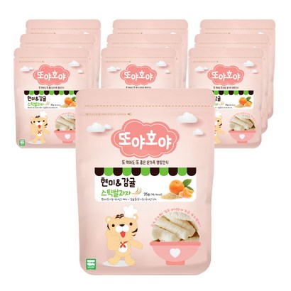 또야호야 유기농 과자 스틱, 감귤, 10개, 25g