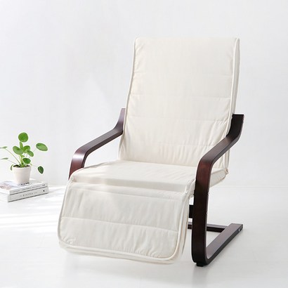 마켓비 BENWOOD 레그레스트 안락의자 YC02A, 브라운 + 아이보리