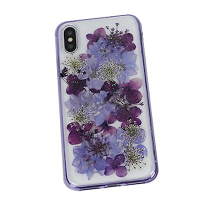 미퓨어 생화 보라색 꽃 휴대폰 케이스