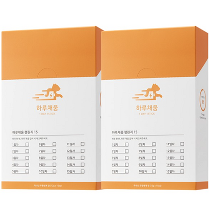 프로젝트21 하루채움 고양이 간식 종합영양제 12g 15p, 2개, 피부/피모, 닭맛