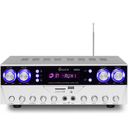 미라클엠 4채널앰프 블루투스앰프 카페 매장용 인티앰프 400W, M800, 혼합색상