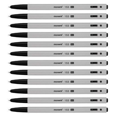 모나미 153 볼펜 0.5mm, 흑색, 12개