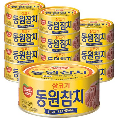 동원 라이트 스탠다드 참치, 85g, 12개