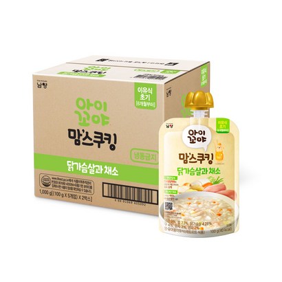 아이꼬야 맘스쿠킹 이유식 100g 6개월부터, 닭가슴살 + 채소 혼합맛, 10개