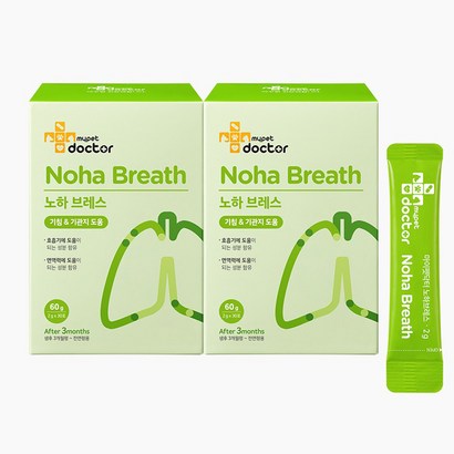 마이펫닥터 노하브레스 강아지 고양이 영양제 호흡기, 혼합맛(단호박/황태), 2개, 호흡기/기관지