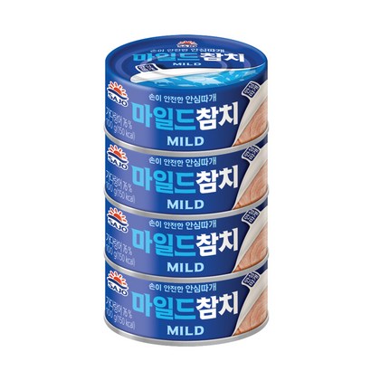 사조 마일드 참치, 100g, 4개