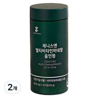 제니스앤 멀티비타민미네랄 올인원 48g, 2개, 60정