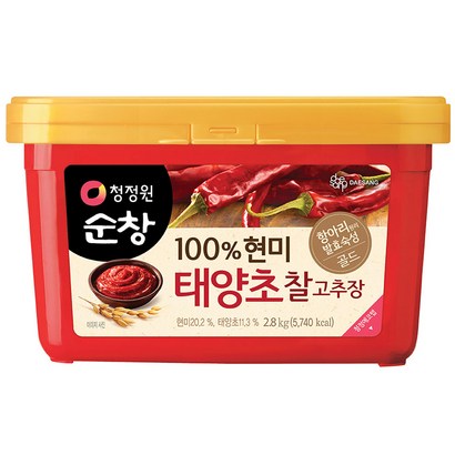 청정원순창 100% 현미 태양초 찰고추장, 2.8kg, 1개