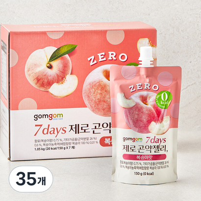 곰곰 7days 제로 곤약젤리 복숭아맛, 150ml, 35개