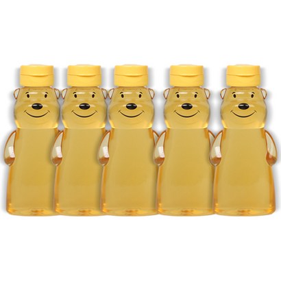 리빙패밀리 스마일 곰돌이 원터치 꿀병, 380ml, 5개