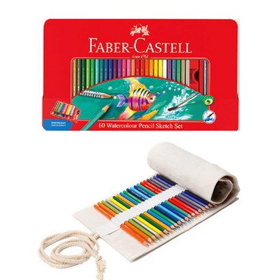 파버카스텔 수채 색연필 60색  색연필  파우치